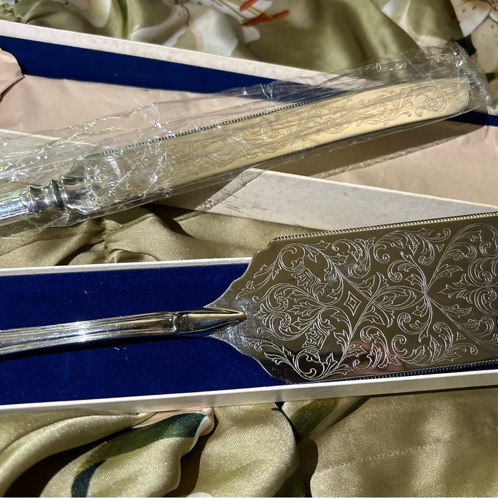 Sheffield Silver Co. Kings Pattern Cake Lasagna Spatula Server&cake knife set - Picture 6 of 10